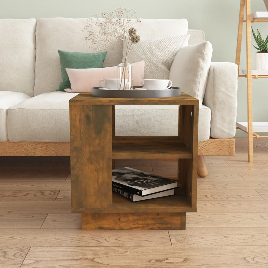 Salontafel 40x40x43 cm bewerkt hout gerookt eikenkleurig Gerookt eiken