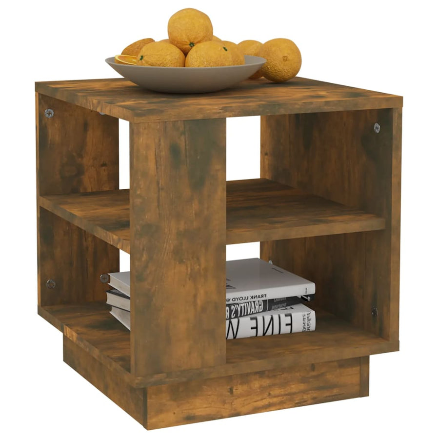 Salontafel 40x40x43 cm bewerkt hout gerookt eikenkleurig Gerookt eiken