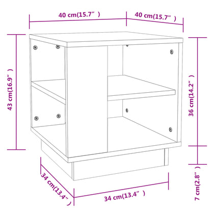 Salontafel 40x40x43 cm bewerkt hout gerookt eikenkleurig Gerookt eiken