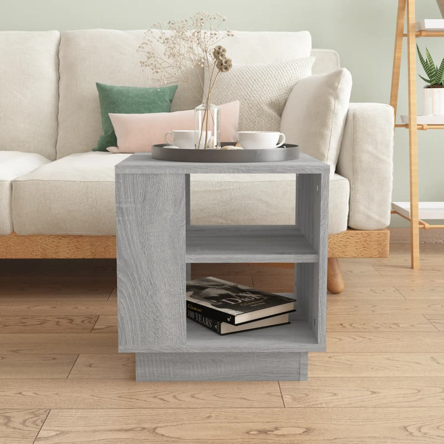 Salontafel 40x40x43 cm bewerkt hout grijs sonoma eikenkleurig Grijs sonoma