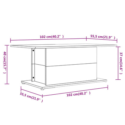 Salontafel 102x55,5x40 cm spaanplaat grijs sonoma eikenkleurig Grijs sonoma