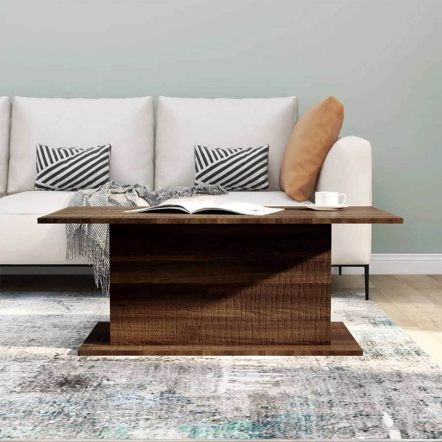 Salontafel 102x55,5x40 cm spaanplaat bruineikenkleurig bruin eikenkleur
