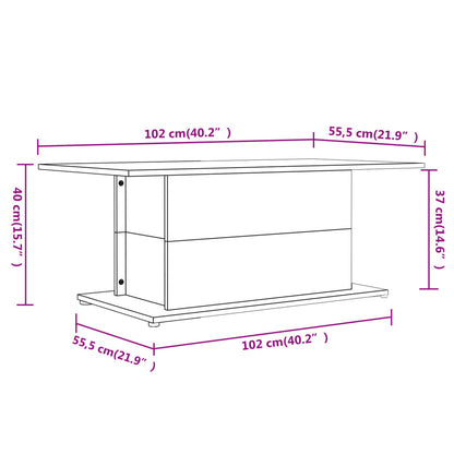 Salontafel 102x55,5x40 cm spaanplaat bruineikenkleurig bruin eikenkleur