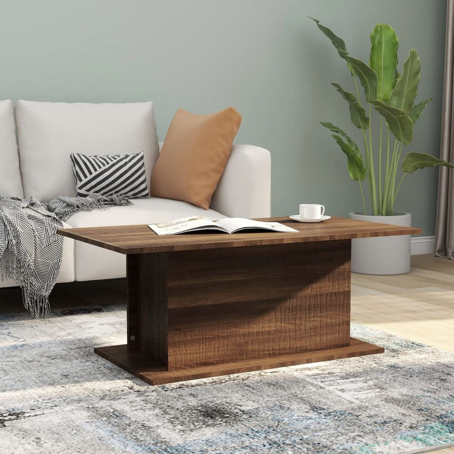 Salontafel 102x55,5x40 cm spaanplaat bruineikenkleurig bruin eikenkleur