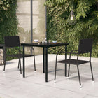 Garden Table 80x80x74 cm Steel and Glass Black
