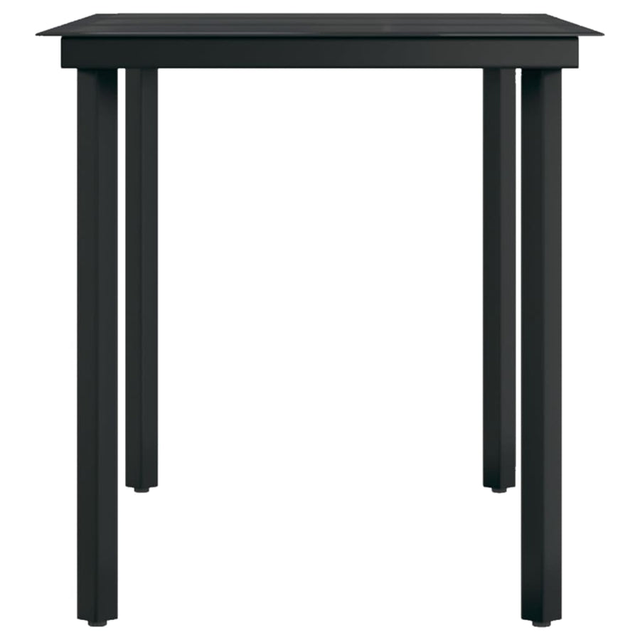 Tuintafel Staal En Glas Zwart 140 x 70 x 74 cm