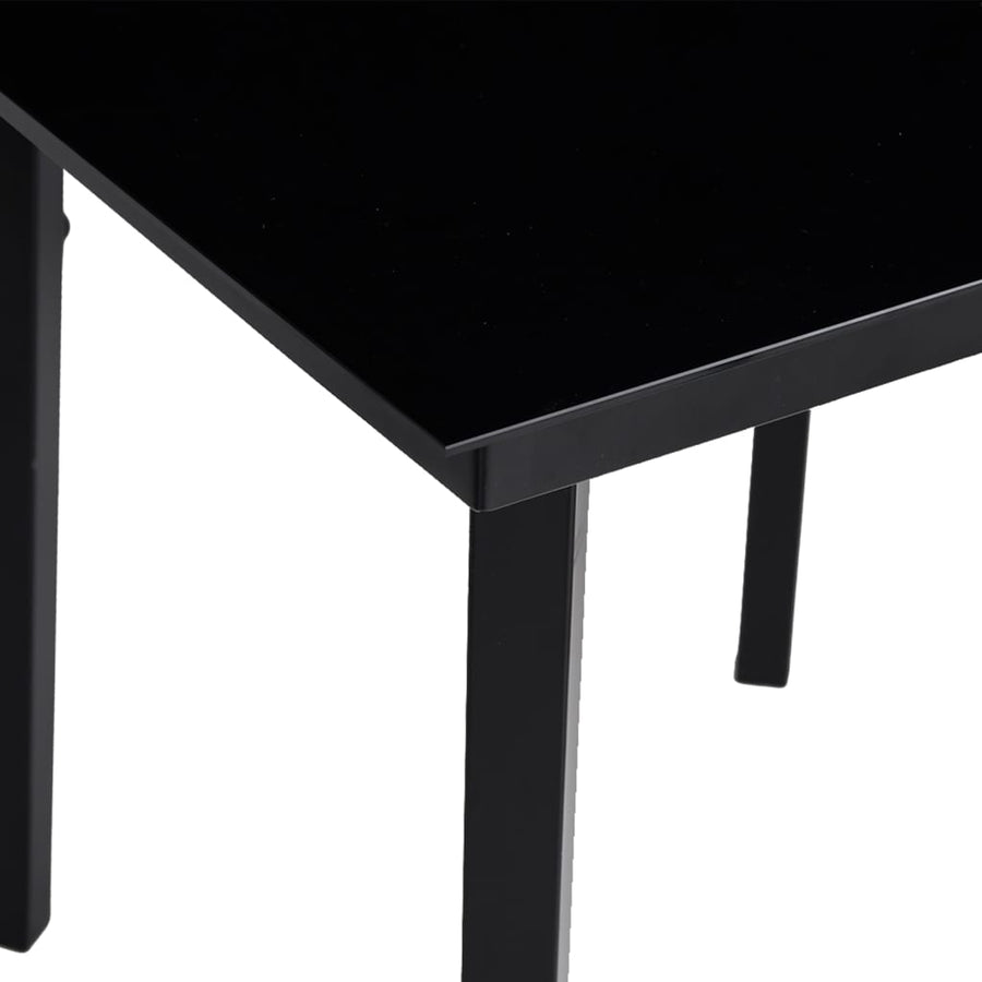 Tuintafel Staal En Glas Zwart 140 x 70 x 74 cm