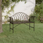Garden bench 2-seater 128 cm steel black