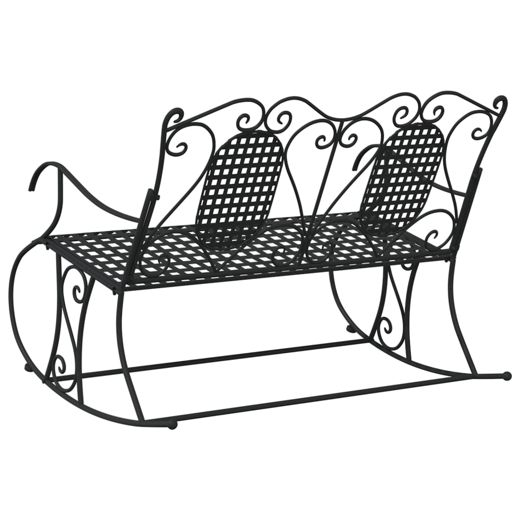Schommelbank 2-Zits 3 Cm Staal Zwart 113 x 84 x 94 cm