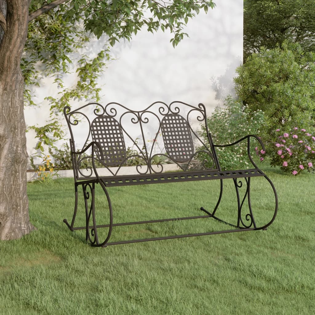 Schommelbank 2-Zits 3 Cm Staal Zwart 113 x 84 x 94 cm