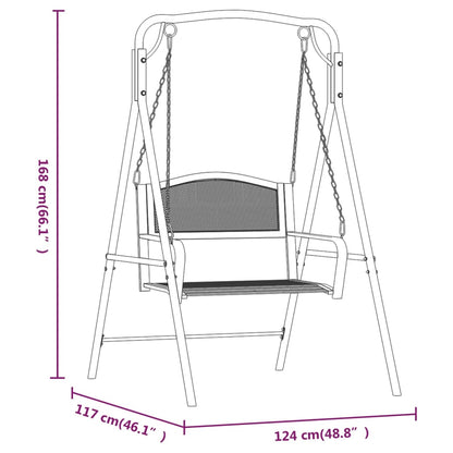 Schommelbank 124 Cm Staal Zwart