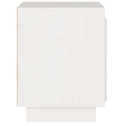 Nachtkastje 40X30X40 Cm Massief Grenenhout 1 Wit