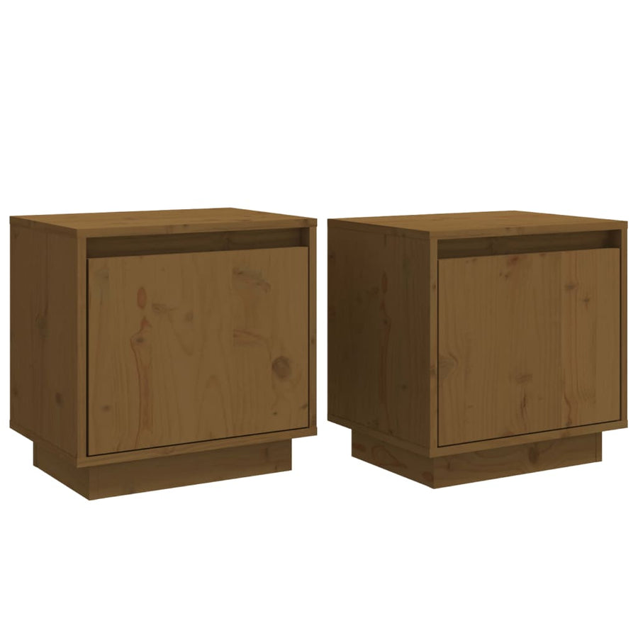 Nachtkastjes 40X30X40 Cm Massief Grenenhout 2 Honingbruin