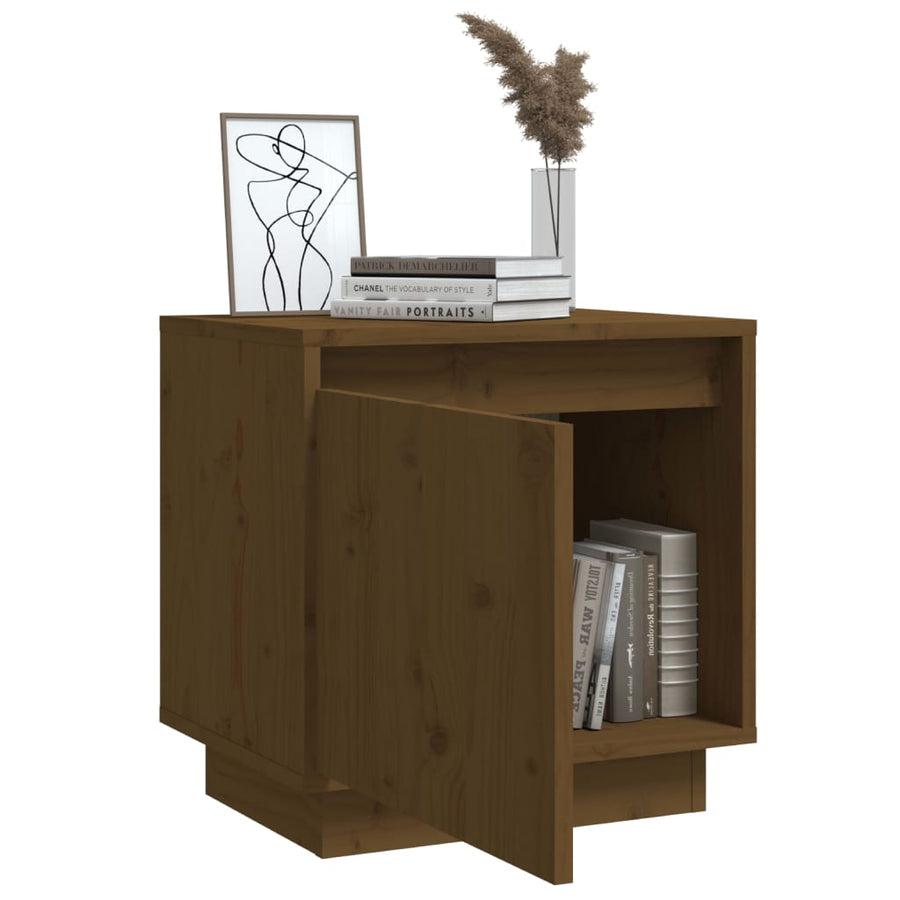 Nachtkastjes 40X30X40 Cm Massief Grenenhout 2 Honingbruin