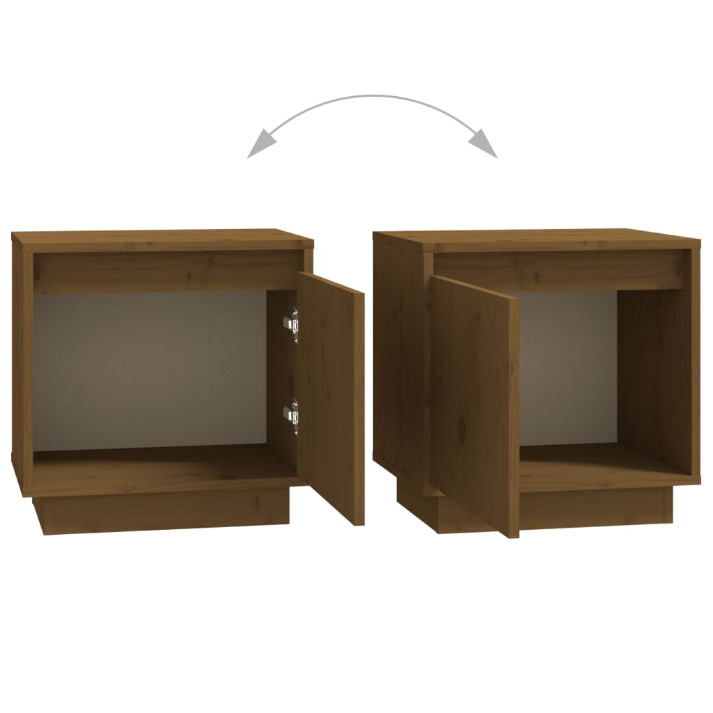 Nachtkastjes 40X30X40 Cm Massief Grenenhout 2 Honingbruin