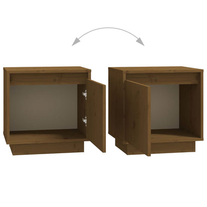 Nachtkastjes 40X30X40 Cm Massief Grenenhout 2 Honingbruin