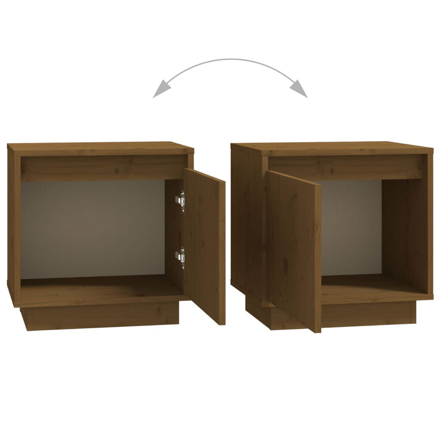 Nachtkastjes 40X30X40 Cm Massief Grenenhout 2 Honingbruin