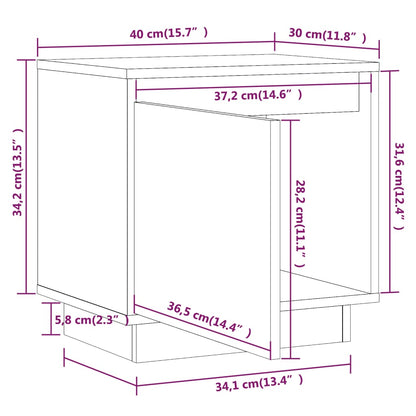 Nachtkastjes 40X30X40 Cm Massief Grenenhout 2 Honingbruin