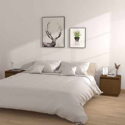 Nachtkastjes 40X30X40 Cm Massief Grenenhout 2 Honingbruin