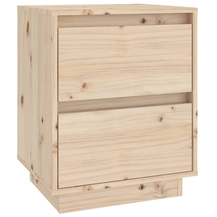Nachtkastje 40X35X50 Cm Massief Grenenhout 1 Naturel