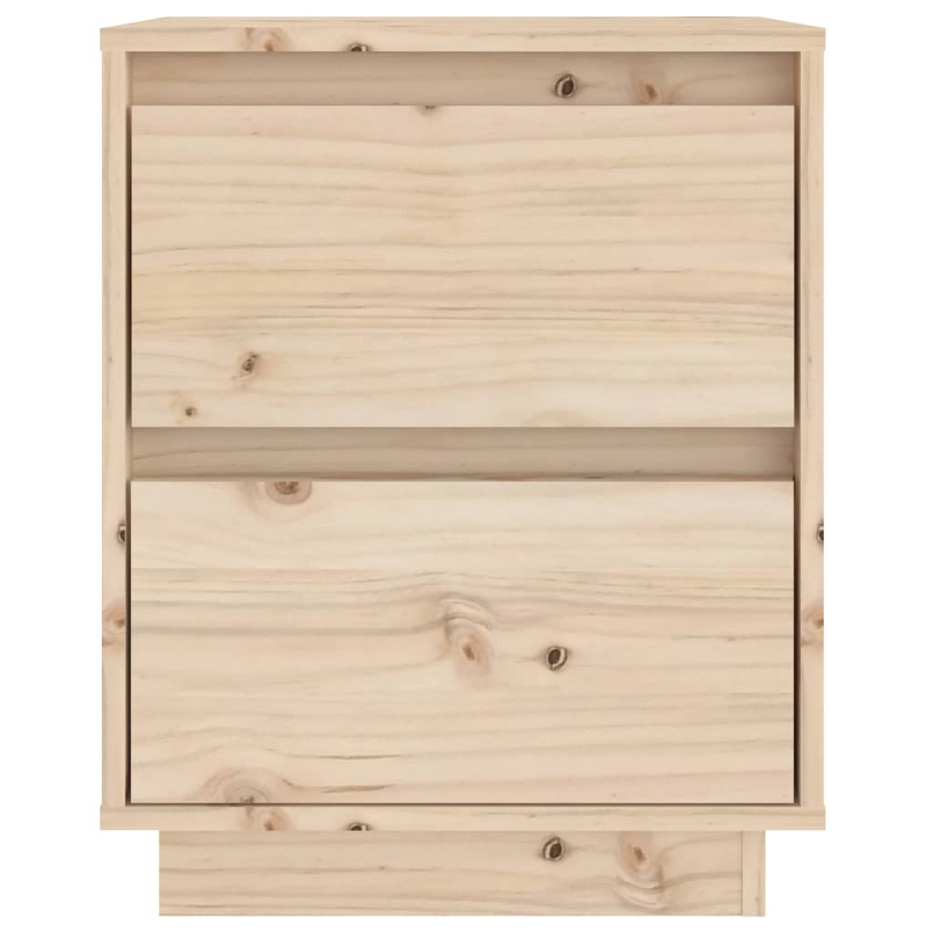 Nachtkastje 40X35X50 Cm Massief Grenenhout 1 Naturel