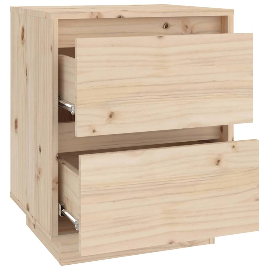 Nachtkastje 40X35X50 Cm Massief Grenenhout 1 Naturel