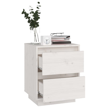 Nachtkastjes 40X35X50 Cm Massief Grenenhout 2 Wit