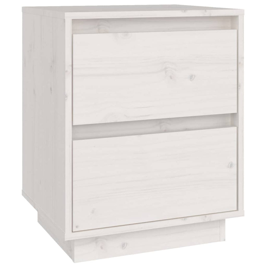 Nachtkastjes 40X35X50 Cm Massief Grenenhout 2 Wit