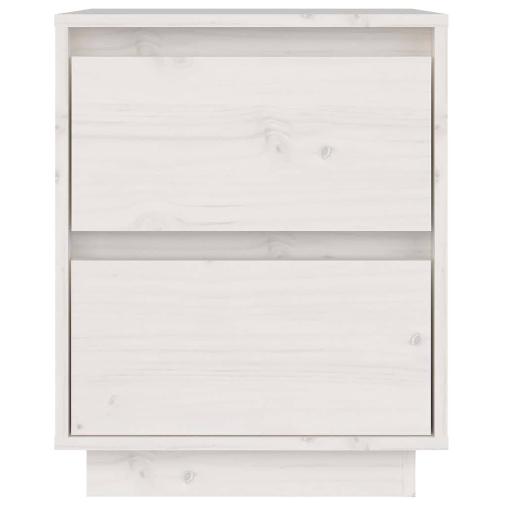 Nachtkastjes 40X35X50 Cm Massief Grenenhout 2 Wit