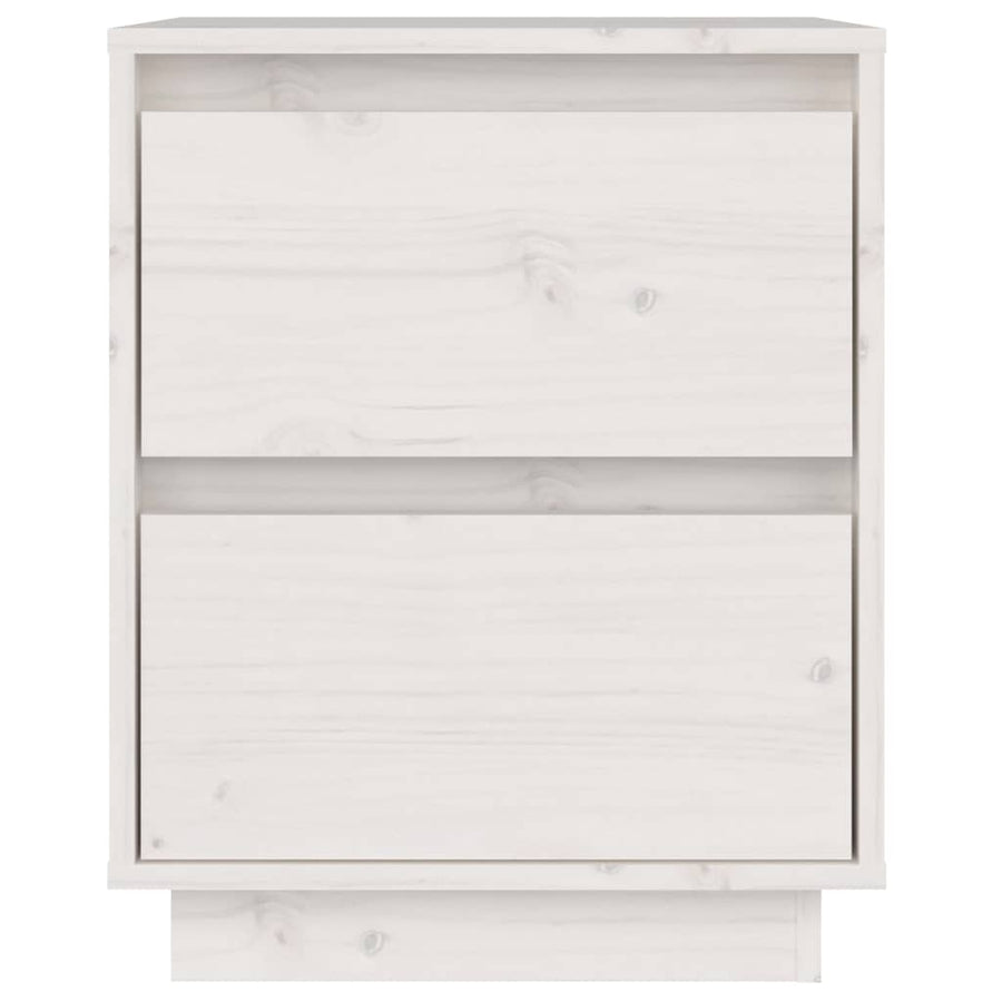 Nachtkastjes 40X35X50 Cm Massief Grenenhout 2 Wit