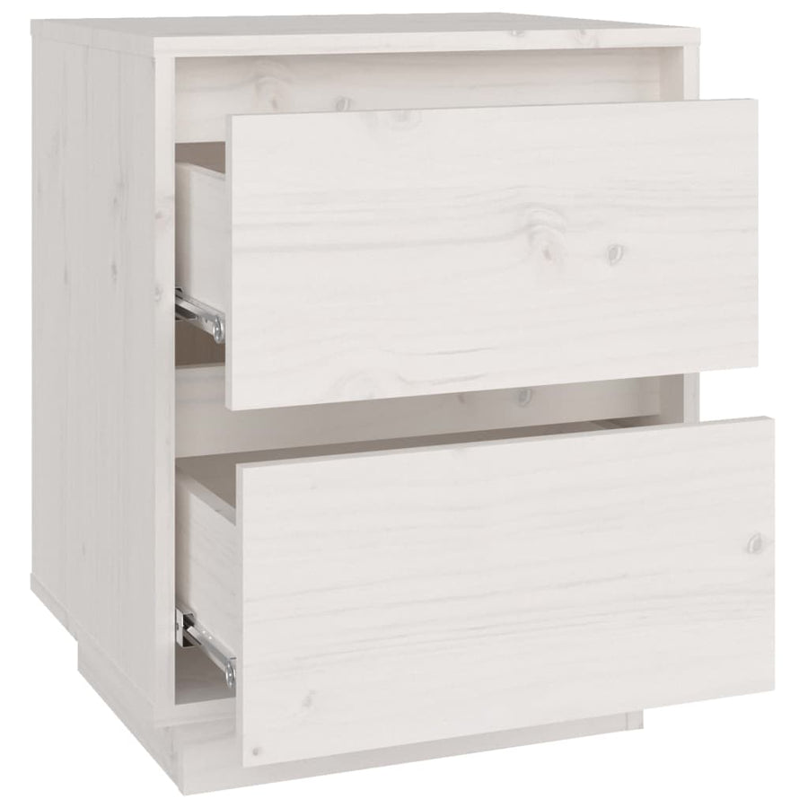 Nachtkastjes 40X35X50 Cm Massief Grenenhout 2 Wit