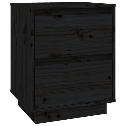 Nachtkastjes 40X35X50 Cm Massief Grenenhout 2 Zwart