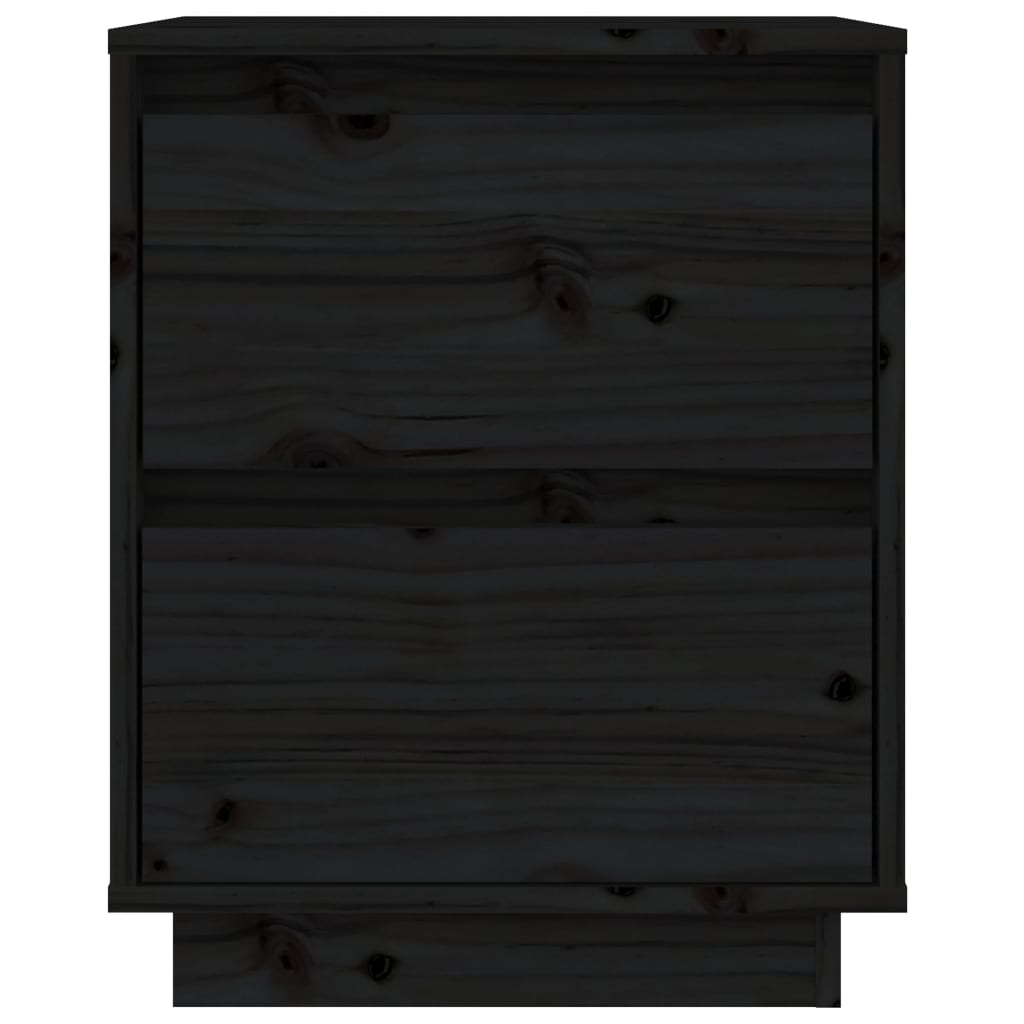 Nachtkastjes 40X35X50 Cm Massief Grenenhout 2 Zwart
