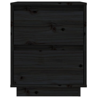 Nachtkastjes 40X35X50 Cm Massief Grenenhout 2 Zwart