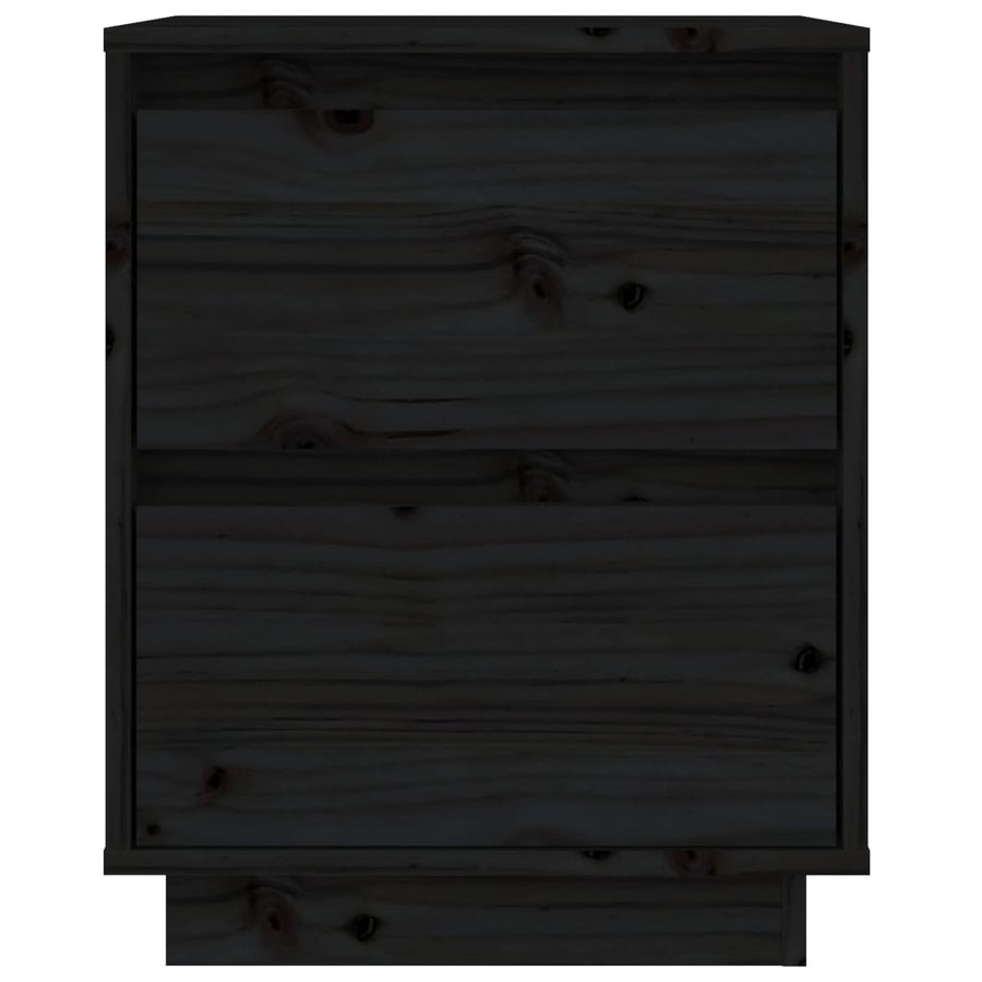 Nachtkastjes 40X35X50 Cm Massief Grenenhout 2 Zwart