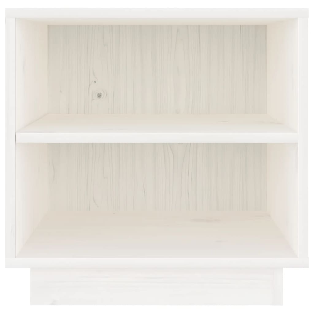 Nachtkastje 40X34X40 Cm Massief Grenenhout 1 Wit