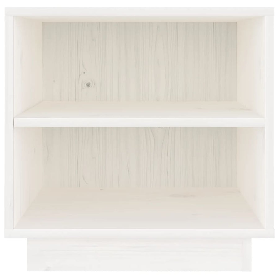 Nachtkastje 40X34X40 Cm Massief Grenenhout 1 Wit