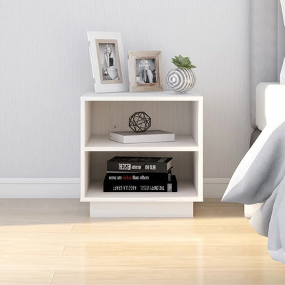 Nachtkastjes 40X34X40 Cm Massief Grenenhout 2 Wit