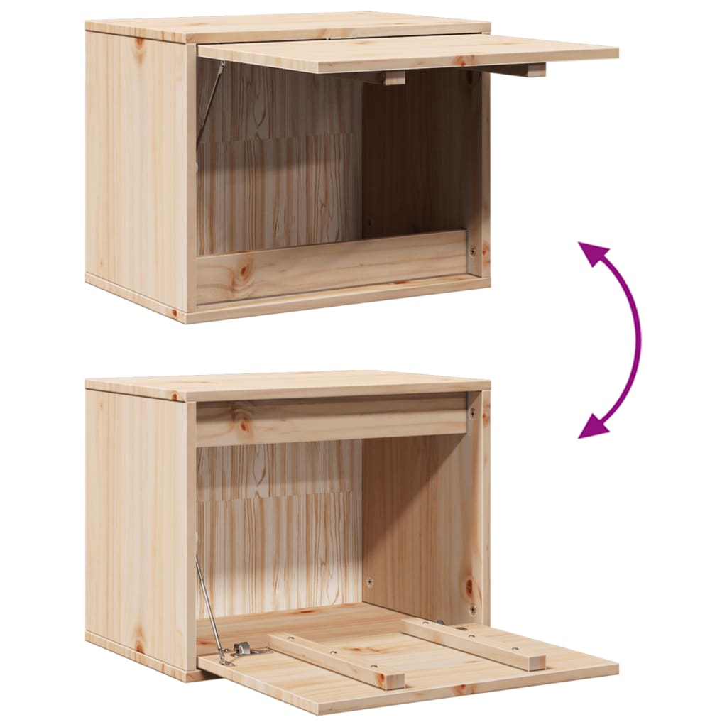 Wandkast 45X30X35 Cm Massief Grenenhout