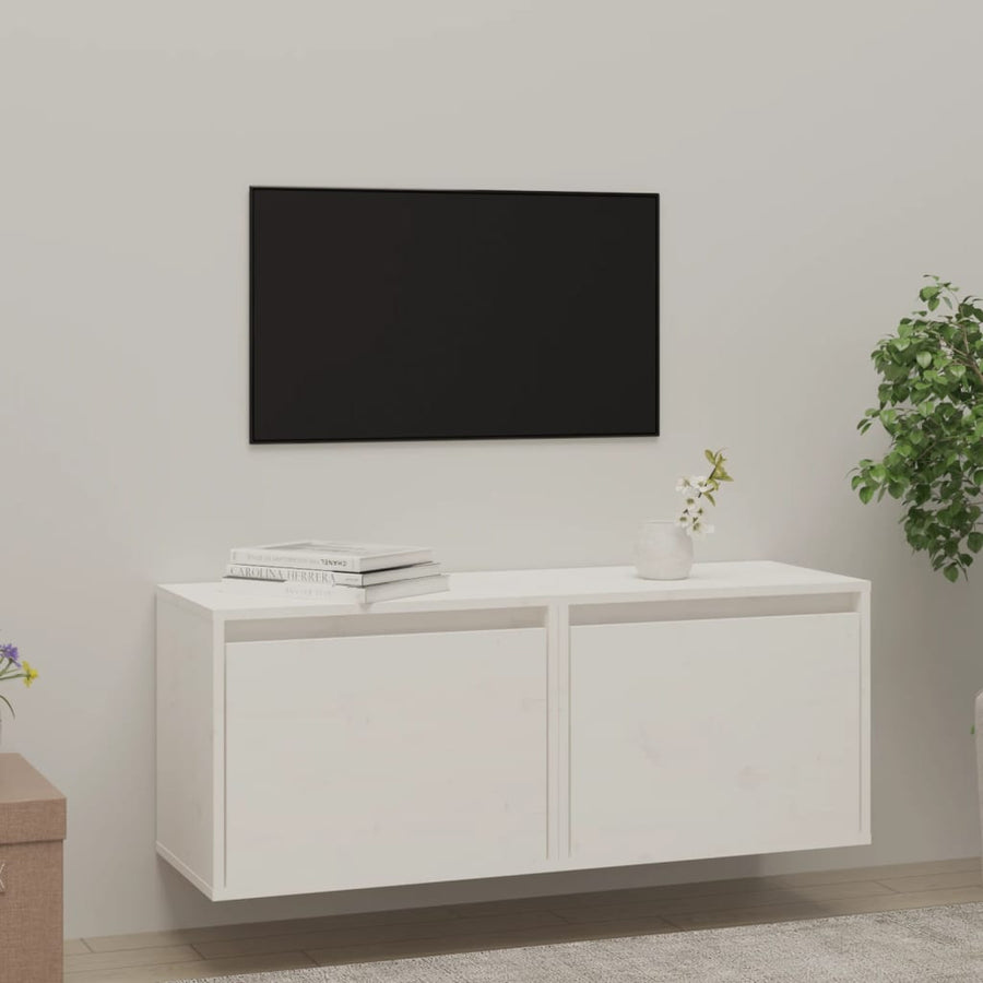 Wandkasten 45X30X35 Cm Massief Grenenhout 2 Wit