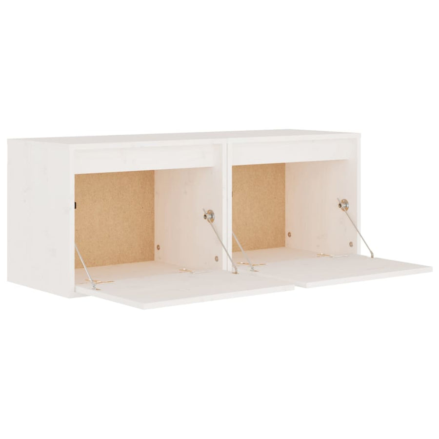 Wandkasten 45X30X35 Cm Massief Grenenhout 2 Wit