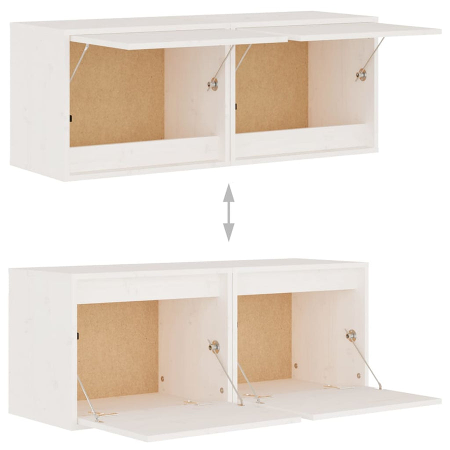 Wandkasten 45X30X35 Cm Massief Grenenhout 2 Wit