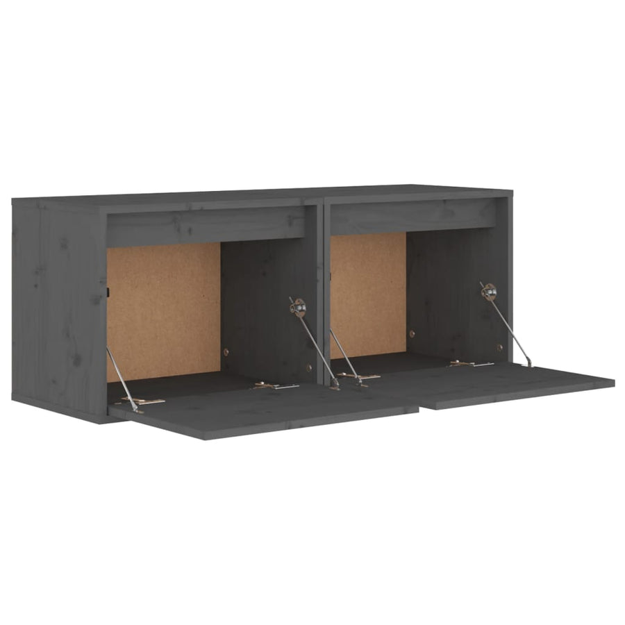 Wandkasten 45X30X35 Cm Massief Grenenhout 2 Grijs