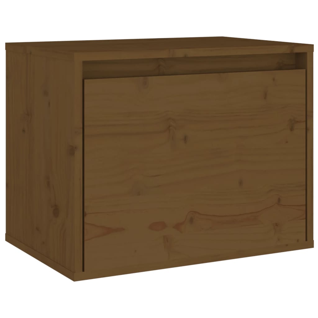 Wandkast 45X30X35 Cm Massief Grenenhout 1 Honingbruin