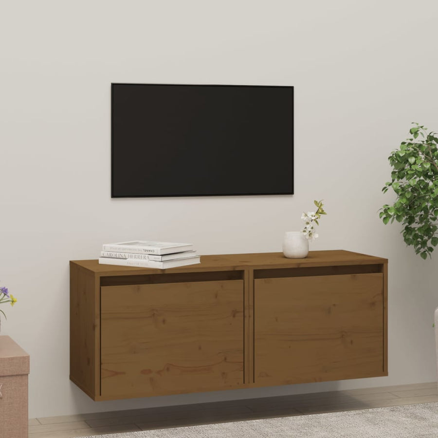 Wandkasten 45X30X35 Cm Massief Grenenhout 2 Honingbruin
