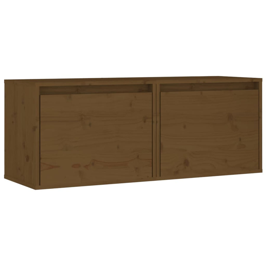 Wandkasten 45X30X35 Cm Massief Grenenhout 2 Honingbruin