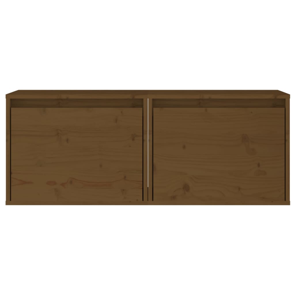Wandkasten 45X30X35 Cm Massief Grenenhout 2 Honingbruin