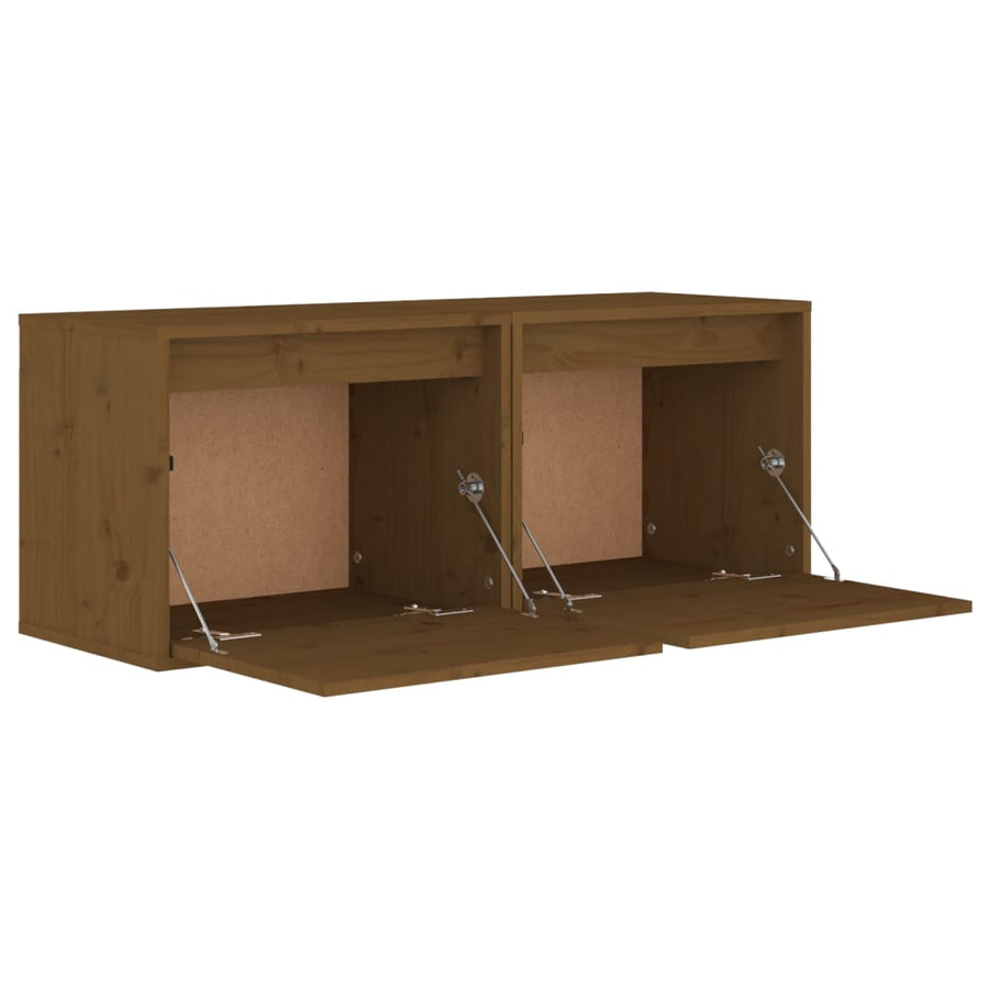 Wandkasten 45X30X35 Cm Massief Grenenhout 2 Honingbruin