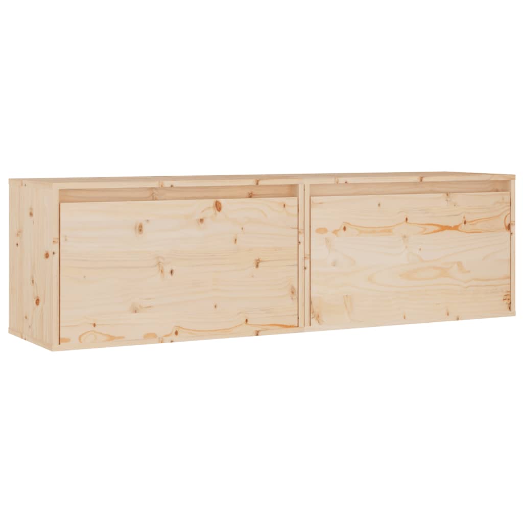 Wandkasten 2 St 60X30X35 Cm Massief Grenenhout