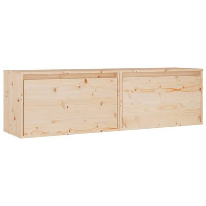 Wandkasten 2 St 60X30X35 Cm Massief Grenenhout